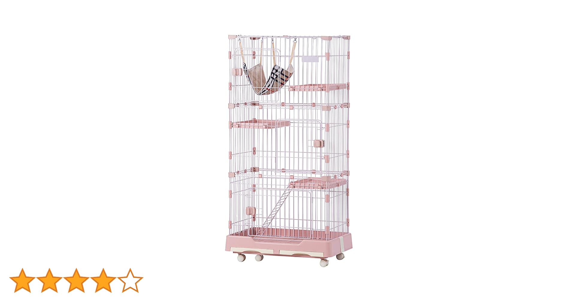 猫 ケージ 3段 キャットケージ 猫 ゲージ ペットケージ 工具不要 ハンモック Lサイズ 3段 猫 キャットケージ キャスター付 ペット ゲージ